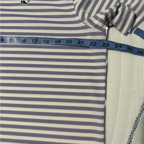Vineyard Vines Mens Striped Performance Golf Polo Shirt Purple/White Siz… - Picture 6 of 6